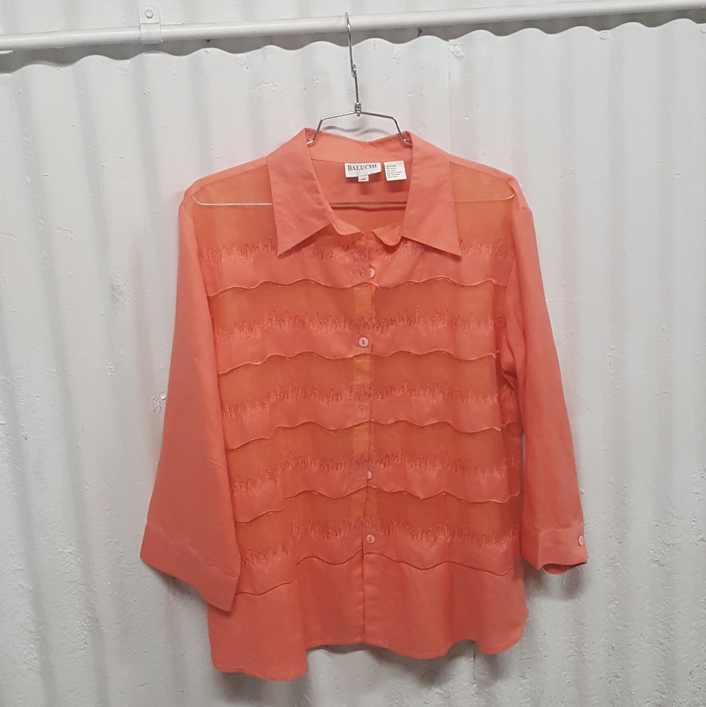 Vintage Baluchi Orange Long Sleeved Shirt